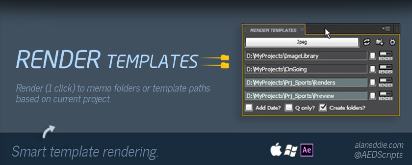 دانلود اسکریپت Render Templates برای نرم افزار افتر افکت