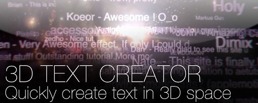 دانلود اسکریپت 3d Text Creator برای نرم افزار افتر افکت