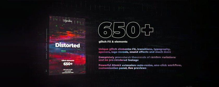 دانلود اسکریپت AtomX Glitch Pack برای نرم افزار After Effects