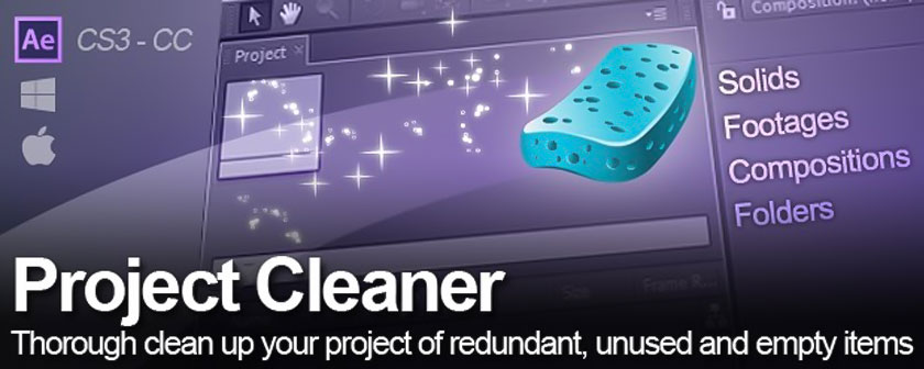 دانلود اسکریپت ProjectCleaner برای نرم افزار After Effects