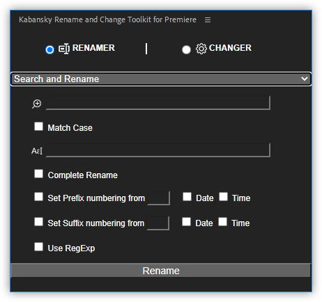 تست کرک اسکریپت Rename and Change Toolkit در پریمیر پرو