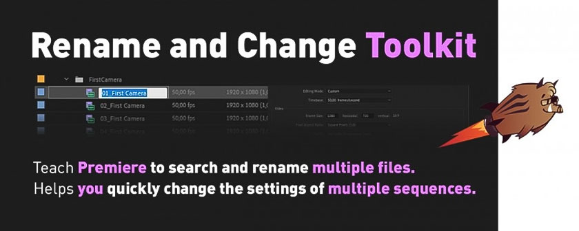 دانلود اسکریپت Rename and Change Toolkit برای پریمیر پرو