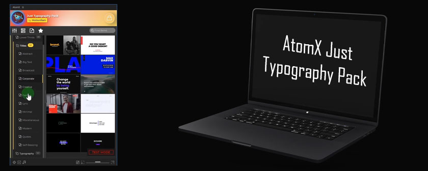 دانلود اسکریپت AtomX Just Typography Pack برای افتر افکت