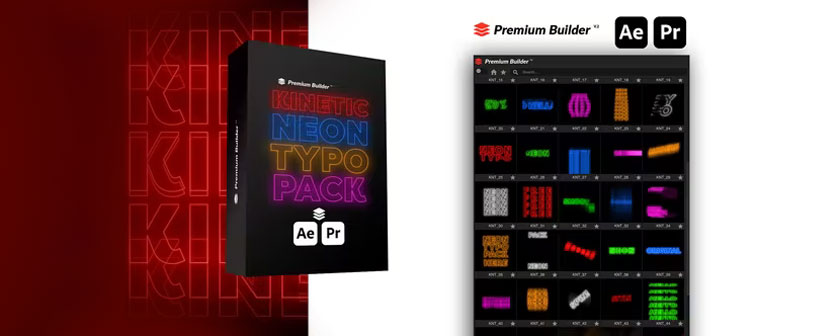 دانلود اسکریپت PremiumBuilder Kinetic Neon Typo Pack با کرک