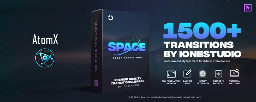 دانلود اسکریپت AtomX Space Transitions برای پریمیر پرو