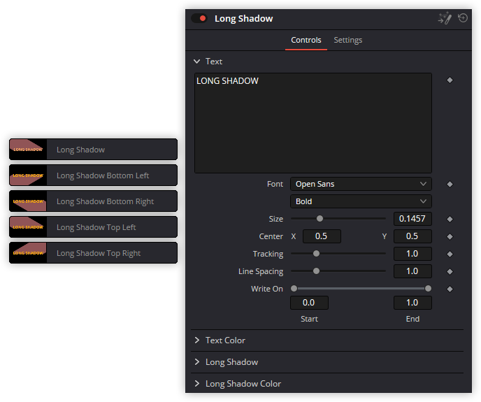 تست کرک پریست Long Shadow Extrude Text در داوینچی
