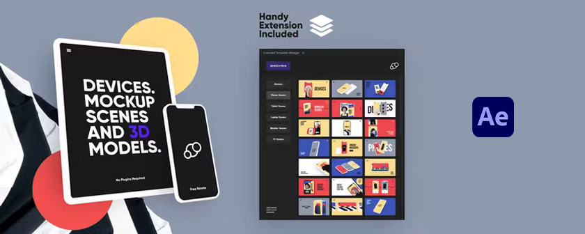دانلود و کرک اسکریپت Devices Mockup Pack در افتر افکت