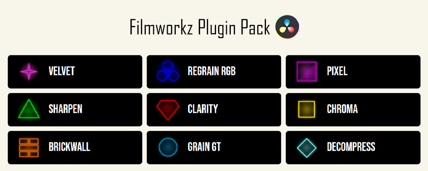 دانلود پلاگین های Filmworkz Pack همراه با کرک برای داوینچی