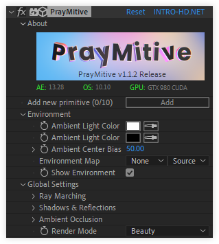 تست کرک پلاگین PrayMitive در افتر افکت