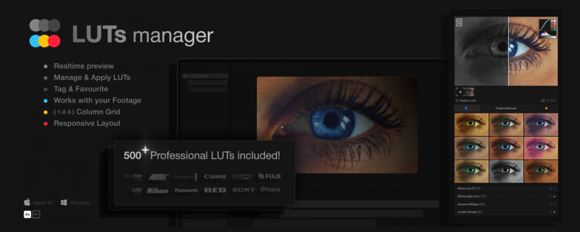 دانلود کرک اسکریپت LUTs Manager در افتر افکت