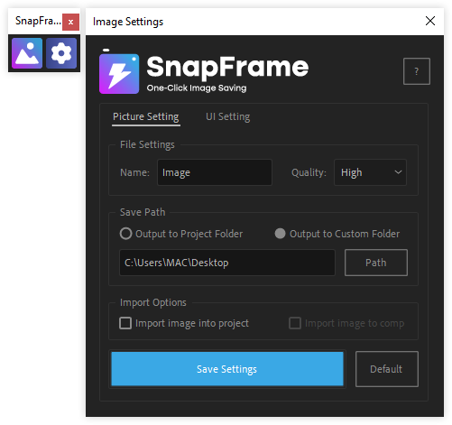 تست کرک اسکریپت SnapFrame در افتر افکت