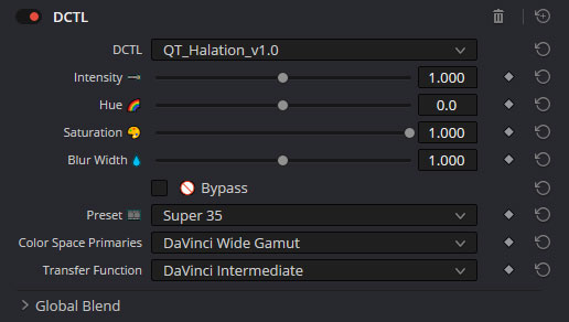 تست کرک پریست QT Halation DCTL در داوینچی