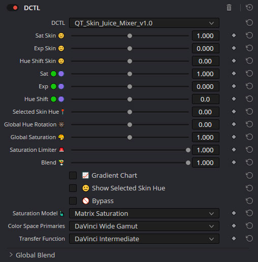 تست پریست QT Skin Juice Mixer DCTL