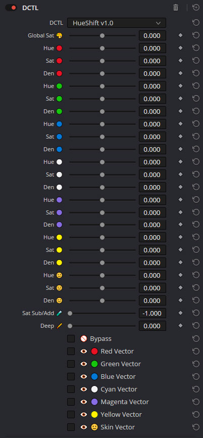 تست کرک پریست HueShift DCTL در نرم افزار داوینچی
