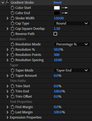تست کرک پریست Gradient Stroke در نرم افزار after effects