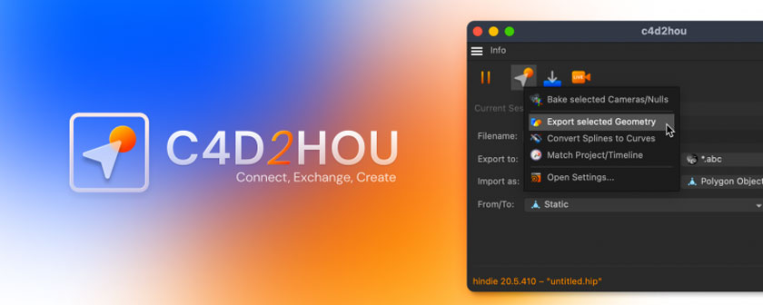 دانلود و کرک پلاگین C4D2HOU در Cinema 4d