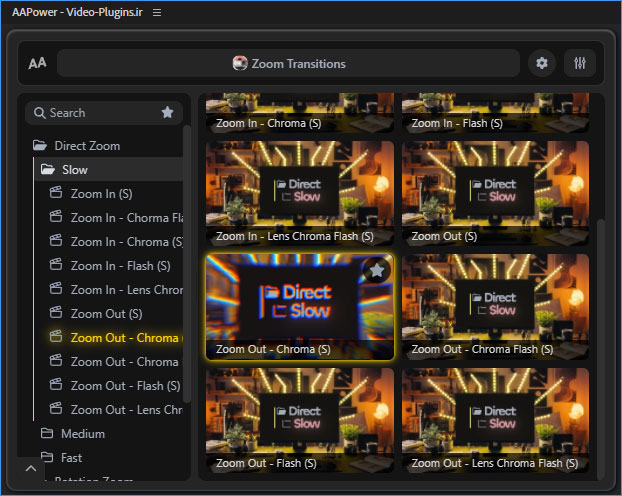 تست کرک پریست AAPower Zoom Transitions در افتر افکت