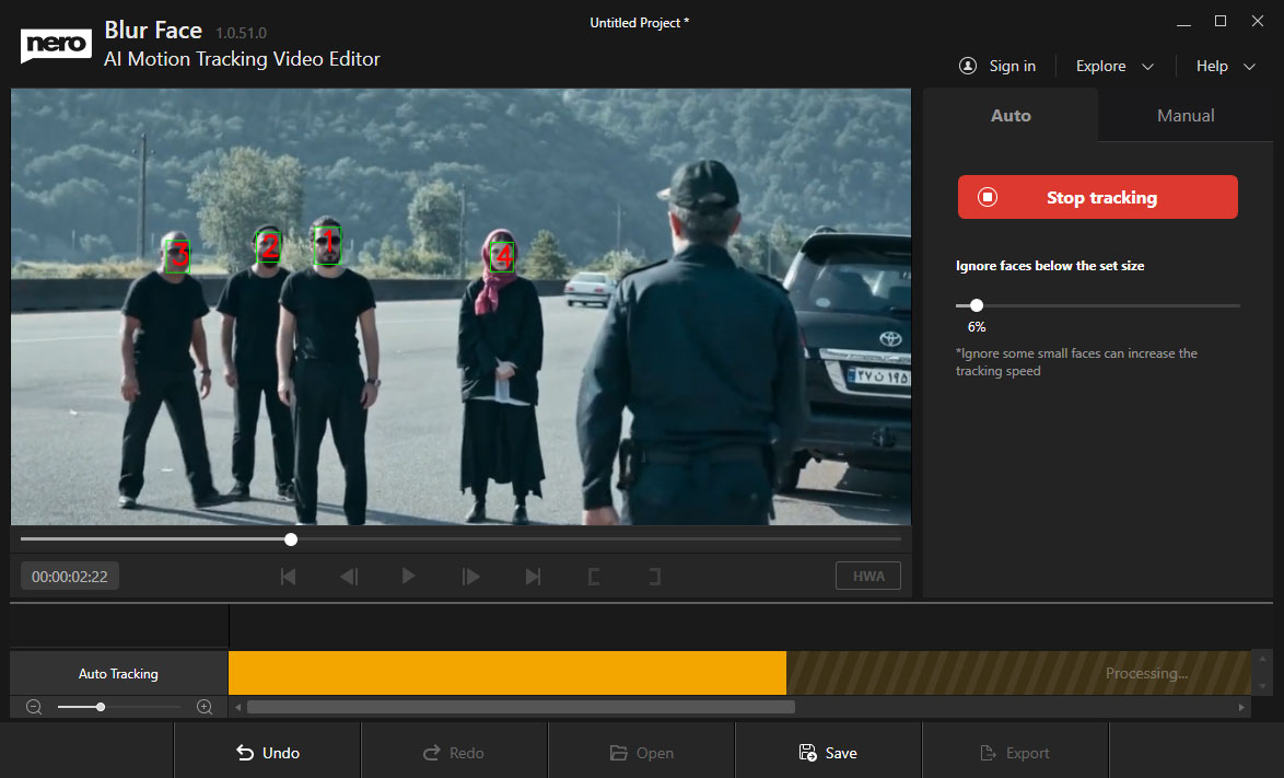 تست کرک نرم افزار Nero Blur Face AI