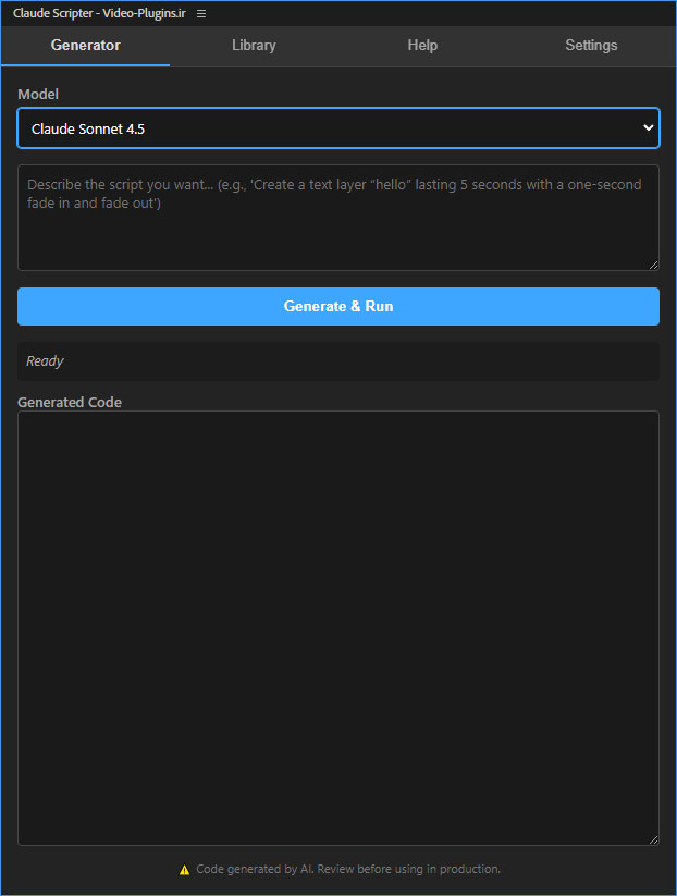 تست کرک اسکریپت Claude Scripter در افتر افکت