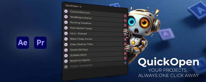 دانلود اسکریپت وارد کردن پروژه QuickOpen در افتر افکت