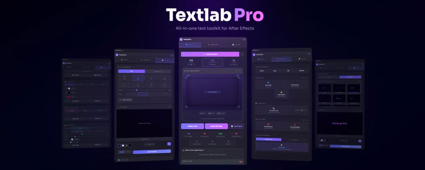 دانلود اسکریپت TextLab Pro ویرایش متن در After Effects