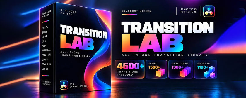 دانلود مجموعه پریست Transition Lab برای نرم افزار داوینچی